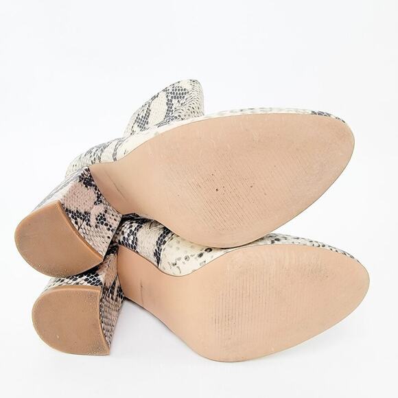 Steve Madden Chunky Block Heel Reggie Chelsea Snake Skin Boots / Booties - Picture 4 of 10